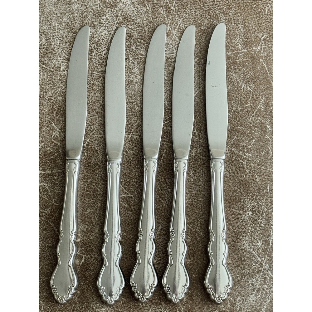 Oneida‎ Dover Cube Heirloom Flatware Salad Dinner Knives Lot Of 5